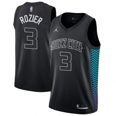 Nike Charlotte Hornets #3 Terry Rozier Black NBA Jordan Swingman City Edition Jersey Men's